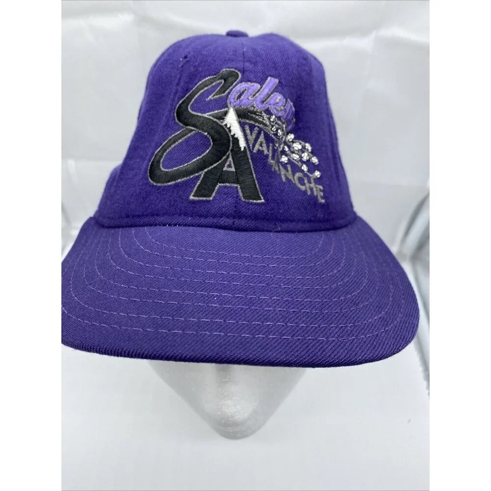 Salem Avalanche Purple Cap Hat Fitted 6 7/8 New Era 5950 Youth Wool Minor League